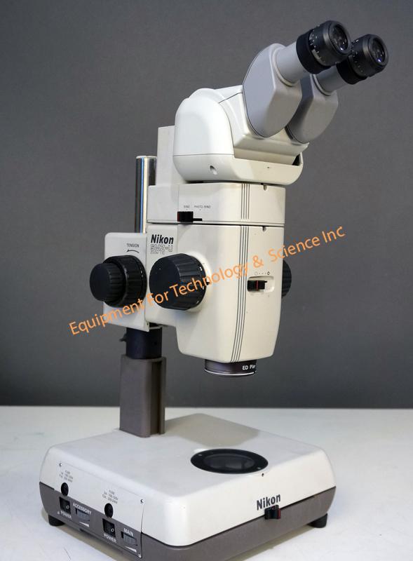 Nikon SMZU stereozoom microscope with transmitted light stand